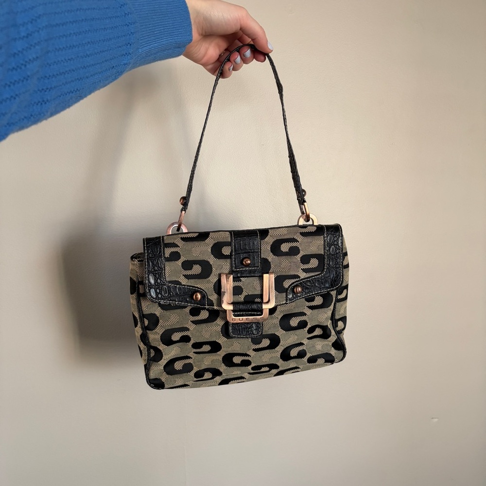 Y2K guess monogram shoulder bag